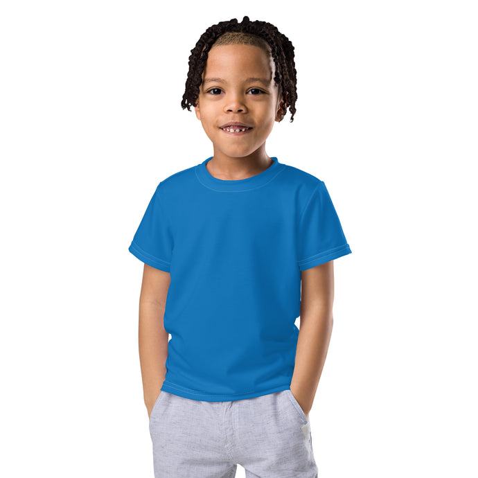 Sun-Safe Style: Boys' Short Sleeve Solid Color Rash Guard - Azul Boys Exclusive Kids Rash Guard Running Short Sleeve Solid Color Swimwear