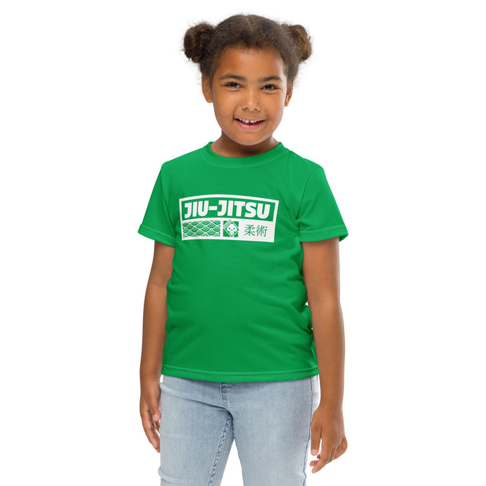 Sun-Safe Style: Girl's Short Sleeve Jiu-Jitsu Rash Guard - Jade Exclusive Girls Jiu-Jitsu Kids Rash Guard Short Sleeve