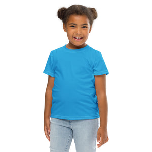 Sun-Smart Choice: Girls Short Sleeve Solid Color Rash Guard - Cyan Exclusive Girls Kids Rash Guard Running Short Sleeve Solid Color Swimwear