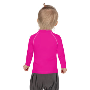 Sunshine Style: Girls' Solid Color Long Sleeve Rash Guards - Hollywood Cerise Exclusive Girls Kids Long Sleeve Rash Guard Solid Color
