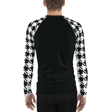 Tactical Triumph: Long Sleeve Classic Judo Houndstooth BJJ Rash Guard for Men Noir Exclusive Houndstooth Judo Long Sleeve Mens Rash Guard