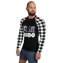 Tactical Triumph: Long Sleeve Classic Judo Houndstooth BJJ Rash Guard for Men Noir Exclusive Houndstooth Judo Long Sleeve Mens Rash Guard