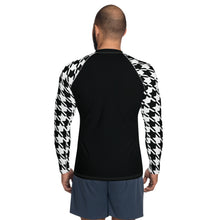 Tactical Triumph: Long Sleeve Classic Judo Houndstooth BJJ Rash Guard for Men Noir Exclusive Houndstooth Judo Long Sleeve Mens Rash Guard