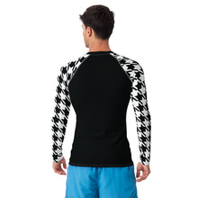 Tactical Triumph: Long Sleeve Classic Judo Houndstooth BJJ Rash Guard for Men Noir Exclusive Houndstooth Judo Long Sleeve Mens Rash Guard