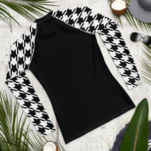 Tactical Triumph: Long Sleeve Classic Judo Houndstooth BJJ Rash Guard for Men Noir Exclusive Houndstooth Judo Long Sleeve Mens Rash Guard