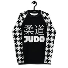 Tactical Triumph: Long Sleeve Classic Judo Houndstooth BJJ Rash Guard for Men Noir Exclusive Houndstooth Judo Long Sleeve Mens Rash Guard