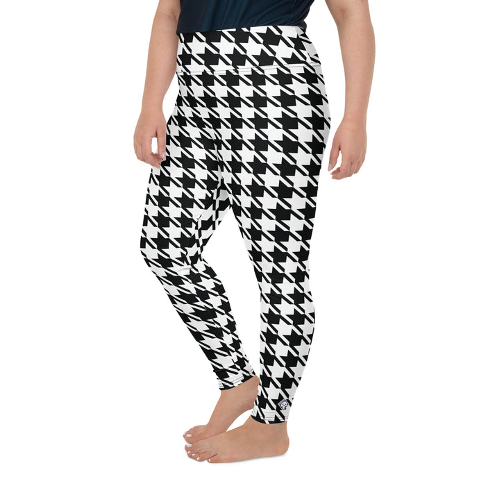 Tailored Fit: Houndstooth Workout Leggings for Plus Size Women