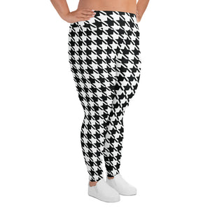 Tailored Fit: Houndstooth Workout Leggings for Plus Size Women Athleisure Exclusive Houndstooth Leggings Plus Size Womens