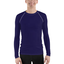 Timeless Comfort: Solid Color Rash Guard for Men - Midnight Blue Exclusive Long Sleeve Mens Rash Guard Solid Color