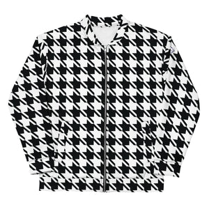 Timeless Elegance: Men's Classic Houndstooth Bomber 002 Bomber Exclusive Houndstooth Jackets Mens