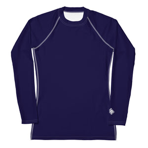 Timeless Style: Solid Color Rash Guard for Women - Midnight Blue