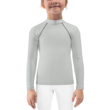 Tiny Trendsetter: Girls' Long Sleeve Solid Color Rash Guards - Smoke Exclusive Girls Kids Long Sleeve Rash Guard Solid Color