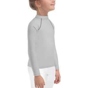 Tiny Trendsetter: Girls' Long Sleeve Solid Color Rash Guards - Smoke Exclusive Girls Kids Long Sleeve Rash Guard Solid Color