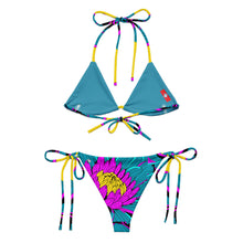 Trendy Petals: Women's Dahlia Print 001 String Bikini Beach Bikini Exclusive Swimwear Womens