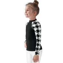 Trendy Training Gear: Houndstooth Long Sleeve Rash Guard for Girls Exclusive Girls Houndstooth Kids Long Sleeve Rash Guard