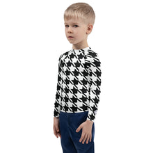 Ultimate Performance: Boy's Houndstooth Long Sleeve BJJ Rash Guard Boys Exclusive Houndstooth Kids Long Sleeve Rash Guard Swimwear