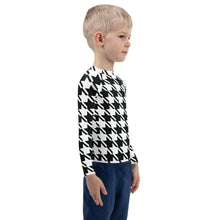 Ultimate Performance: Boy's Houndstooth Long Sleeve BJJ Rash Guard Boys Exclusive Houndstooth Kids Long Sleeve Rash Guard Swimwear