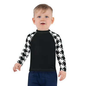 Unleash Your Potential: Boy's Houndstooth BJJ Rash Guard - Long Sleeve Boys Exclusive Houndstooth Kids Long Sleeve Rash Guard Swimwear