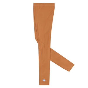 Urban Chic: Solid Color Workout Leggings for Him - Raw Sienna