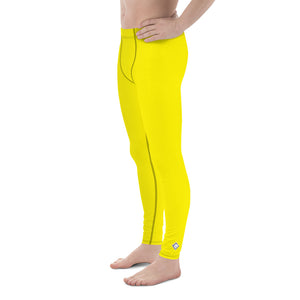Urban Ease: Men's Solid Color Yoga Pants Leggings - Golden Sun