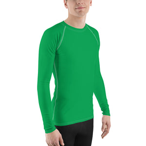 Urban Sophistication: Solid Color Rash Guard for Men - Jade Exclusive Long Sleeve Mens Rash Guard Solid Color Swimwear