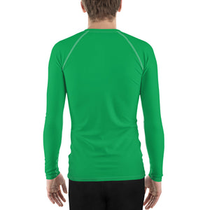 Urban Sophistication: Solid Color Rash Guard for Men - Jade Exclusive Long Sleeve Mens Rash Guard Solid Color Swimwear