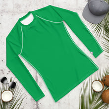 Urban Sophistication: Solid Color Rash Guard for Men - Jade Exclusive Long Sleeve Mens Rash Guard Solid Color Swimwear