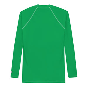 Urban Sophistication: Solid Color Rash Guard for Men - Jade Exclusive Long Sleeve Mens Rash Guard Solid Color Swimwear