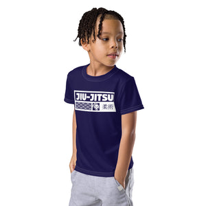 Versatile Comfort: Boy's Short Sleeve Jiu-Jitsu Rash Guard - Midnight Blue Boys Exclusive Jiu-Jitsu Kids Rash Guard Short Sleeve