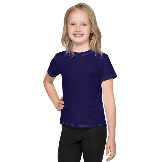 Versatile Comfort: Girls Short Sleeve Solid Color Rash Guard - Midnight Blue Exclusive Girls Kids Rash Guard Running Short Sleeve Solid Color Swimwear