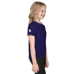 Versatile Comfort: Girls Short Sleeve Solid Color Rash Guard - Midnight Blue Exclusive Girls Kids Rash Guard Running Short Sleeve Solid Color Swimwear