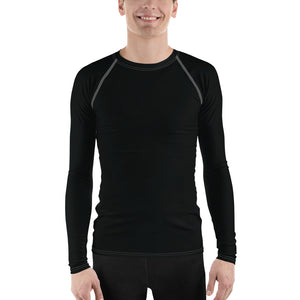 Versatile Coverage: Solid Color Rash Guard for Men - Noir Exclusive Long Sleeve Mens Rash Guard Solid Color Swimwear