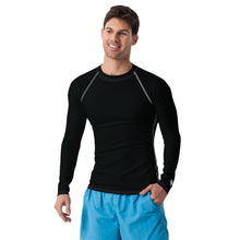 Versatile Coverage: Solid Color Rash Guard for Men - Noir Exclusive Long Sleeve Mens Rash Guard Solid Color Swimwear