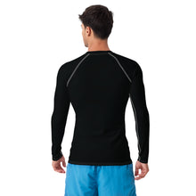 Versatile Coverage: Solid Color Rash Guard for Men - Noir Exclusive Long Sleeve Mens Rash Guard Solid Color Swimwear