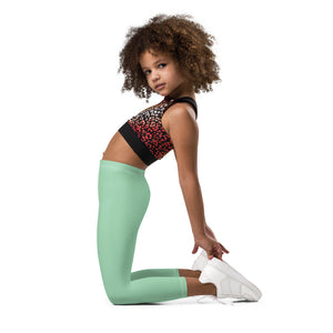 Vivid Vibes: Girls' Solid Color Workout Leggings - Vista Blue Exclusive Girls Kids Leggings Solid Color