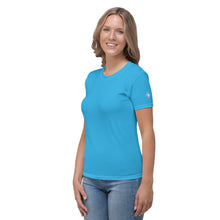 Women's BJJ Rash Guard - Short Sleeve, Durable Solid Color Fabric - Cyan