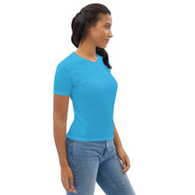 Women's BJJ Rash Guard - Short Sleeve, Durable Solid Color Fabric - Cyan