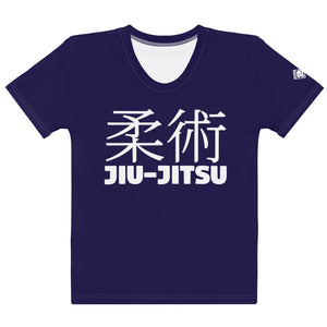 Women's Classic BJJ Rash Guard with Short Sleeves for Jiu-Jitsu Training - Midnight Blue