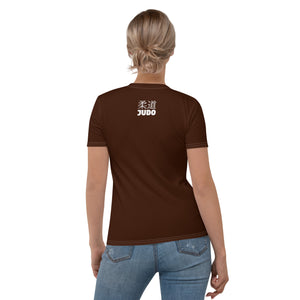 Women's Classic Judo Short Sleeve BJJ Rash Guard - Chocolate