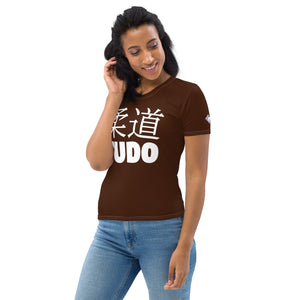 Women's Classic Judo Short Sleeve BJJ Rash Guard - Chocolate