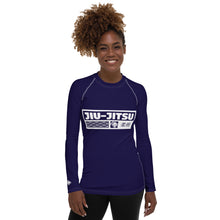 Womens Long Sleeve BJJ Rash Guard - Jiu-Jitsu 002 - Midnight Blue BJJ Exclusive Jiu-Jitsu Long Sleeve Rash Guard Womens