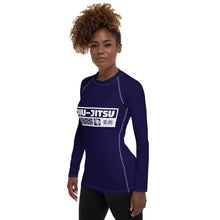 Womens Long Sleeve BJJ Rash Guard - Jiu-Jitsu 002 - Midnight Blue BJJ Exclusive Jiu-Jitsu Long Sleeve Rash Guard Womens