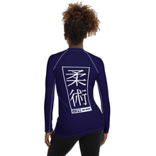 Womens Long Sleeve BJJ Rash Guard - Jiu-Jitsu 002 - Midnight Blue BJJ Exclusive Jiu-Jitsu Long Sleeve Rash Guard Womens