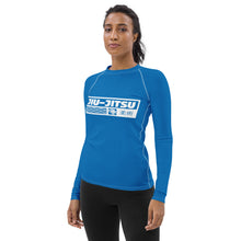 Womens Long Sleeve BJJ Rash Guard - Jiu-Jitsu 004 - Azul BJJ Exclusive Jiu-Jitsu Long Sleeve Rash Guard Womens