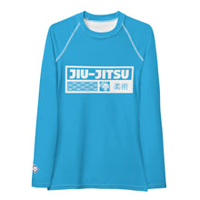 Womens Long Sleeve BJJ Rash Guard - Jiu-Jitsu 005 - Cyan BJJ Exclusive Jiu-Jitsu Long Sleeve Rash Guard Womens