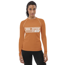 Womens Long Sleeve BJJ Rash Guard - Jiu-Jitsu 007 - Raw Sienna BJJ Exclusive Jiu-Jitsu Long Sleeve Rash Guard Womens