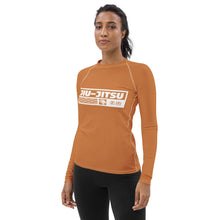 Womens Long Sleeve BJJ Rash Guard - Jiu-Jitsu 007 - Raw Sienna BJJ Exclusive Jiu-Jitsu Long Sleeve Rash Guard Womens