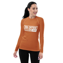 Womens Long Sleeve BJJ Rash Guard - Jiu-Jitsu 007 - Raw Sienna BJJ Exclusive Jiu-Jitsu Long Sleeve Rash Guard Womens