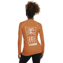 Womens Long Sleeve BJJ Rash Guard - Jiu-Jitsu 007 - Raw Sienna BJJ Exclusive Jiu-Jitsu Long Sleeve Rash Guard Womens