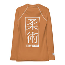 Womens Long Sleeve BJJ Rash Guard - Jiu-Jitsu 007 - Raw Sienna BJJ Exclusive Jiu-Jitsu Long Sleeve Rash Guard Womens